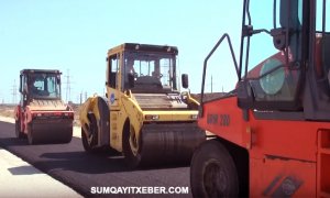 Sumqayıt şəhərində asfaltlanma işləri davam edir – VİDEO