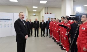Prezident İlham Əliyev Sumqayıtda zavodun açılışında iştirak edib FOTOLAR
