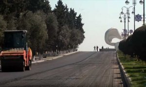 Sumqayıt şəhərində asfaltlanma işləri davam edir – VİDEO