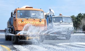 Sumqayıtda dezinfeksiya işləri davam edir – FOTOLAR