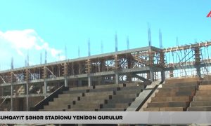 Sumqayıt şəhər stadionu yüksək səviyyədə yenidən qurulur – VIDEOREPORTAJ