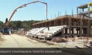 Sumqayıt şəhər stadionunda təmir davam edir