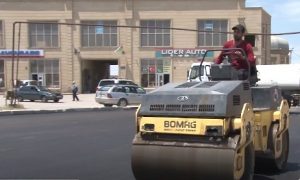 Sumqayıt şəhərində asfaltlanma işləri davam edir -VİDEO