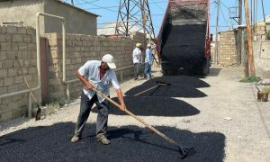 Sumqayıtda daha bir neçə küçə asfaltlandı-FOTO