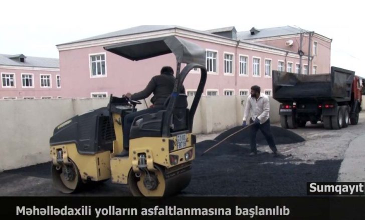 Sumqayıtda məhəllədaxili yolların asfaltlanmasına başlanılıb