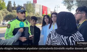 Yolu düzgün keçməyən piyadalar cərimələnib – VİDEO
