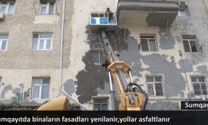 Sumqayıtda binaların fasadları yenilənir,yollar asfaltlanır – VİDEO