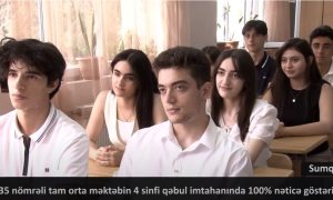 Bu məktəbin 4 sinfi qəbul imtahanında 100% nəticə göstərib