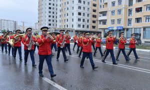 Sumqayıtda Zəfər Günü münasibətilə hərbi yürüş keçirilib