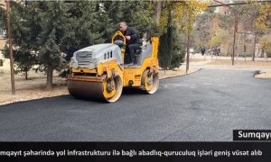 Sumqayıtda məhəllədaxili yollar asfaltlanır – VİDEO