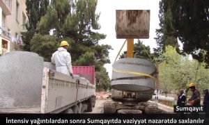Sumqayıtda yağışın yaratdığı fəsadlar aradan qaldırılır – kanalizasiya xətləri yenilənir
